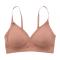 sexy high stretc solid lift gather traceless removable padded thin bra_Pink