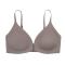 sexy high stretc gather traceless removable padded thin bra_Black_Gray
