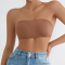 sexy high stretch strapless traceless removable padding bra_Beige_Brown