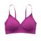 sexy slight stretch solid color gather padded bras_Dark Blue_Light Purple_Purple