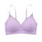 sexy slight stretch solid color gather padded bras_Dark Blue_Light Purple