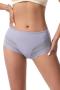 sexy plus size high stretch stitching mesh high-waist breathable panty_Black_Haze Blue