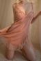 sexy slight stretch velvet mesh mini dress with thong sleepwear(size run small)_Black_Pink