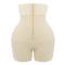 sexy plus size slight stretch lace trim zip-up crotch butt lifter body shaper_Black_Nude