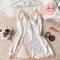 non-stretch sexy 5 colors backless sling imitation silk sleepwear_Black_White