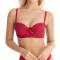 sexy slight stretch lace trim bow-knot decor padded with underwire bras_Black_Red