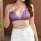 sexy non-stretch solid color sequins backless backless bralette_White_Pink_Magenta_Purple