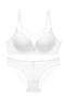 sexy slight stretch 4 colors with underwire padded bras sets_Black_White