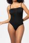 high stretch 3 colors solid color detachable shoulder strap bodysuit shapewear_Black