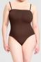high stretch 3 colors solid color detachable shoulder strap bodysuit shapewear_Black_Brown