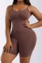 high stretch 4 colors solid color sling slimming shapewear_Black_Pink_Brown