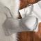 sexy slight stretch simple solid color traceless gather thin comfort bra size run small_Black_Gray_Dark Gray