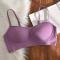 sexy slight stretch simple solid color traceless gather thin comfort bra size run small_Black_Gray_Dark Gray_Green_Light Purple_Dark Purple