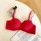 sexy slight stretch 5 colors traceless gather lift thin bra size run small_Black_Red