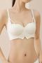 slight stretch 5 colors solid color traceless hollow padded bras_Black_White
