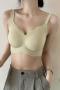 slight stretch 6 colors solid color gather padded bras(suitable for 99-148lb)_Black_Pink_Deep Yellow