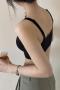 slight stretch 6 colors solid color gather padded bras(suitable for 99-148lb)_Black