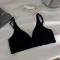 sexy slight stretch 4 colors padded lift traceless bra(size run small)_Black