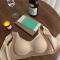 sexy plus size slight stretch traceless comfortable thin bra size run small_Black_Gray_Green_Beige
