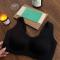 sexy plus size slight stretch traceless comfortable thin bra size run small_Black