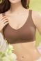 sexy plus size slight stretch 6 colors padded lift traceless bra(size run small)_Black_Pink_Haze Blue_Khaki _Brown