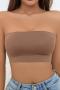 sexy high stretch 7 colors non-padded bandeau bra_Black_Dark Gray_Pink_Purple_Khaki _Brown