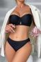 stretch glossy seamless gather with underwire padded bras sets_Black