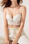 slight stretch stitching lace glossy breathable with underwire padded bras_Black_White
