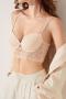 slight stretch stitching lace glossy breathable with underwire padded bras_Black_White_Nude