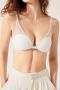stretch 3 colors stitching mesh gather backless padded bras_Black_White