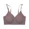sexy slight stretch simple traceless breathable gather comfort thin bra_Pink_Light Pink_Dark Purple