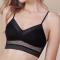 plus size stretch 3 colors lace padded thin bras_Black
