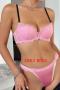 sexy slight stretch adjustable straps lace with underwire ultra-thin padded bras_Black_White_Pink