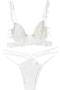 sexy slight stretch lace see-through underwire two-piece set_Black_White