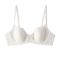 sexy plus size slight stretch lace see-through underwire gather thin bra_Black_White