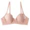 sexy plus size slight stretch lace see-through underwire gather thin bra_Black_White_Pink