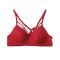 sexy plus size slight stretch lace underwire lift gather thin bra_Black_White_Rose Red