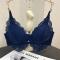 sexy plus size stretch lace padded underwire triangle bra size run small_Pink_Green_Dark Blue