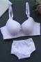 plus size stretch solid color with underwire padded bras sets size run small#1_White