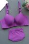 plus size stretch solid color with underwire padded bras sets size run small#1_White_Gray_Red_Purple