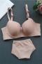 plus size stretch solid color with underwire padded bras sets size run small#2_Black_Pink_Beige_Nude