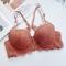 plus size stretch lace gather with underwire padded bras size run small#1_Black_Pink