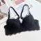 plus size stretch lace gather with underwire padded bras size run small#1_Black
