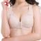 plus size stretch 3 colors stitching lace front buckle padded bras#1_Black_Pink_Beige