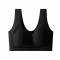 plus size stretch 5 colors solid color traceless padded bras_Black