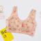 plus size slight stretch mesh flower batch printing traceless padded bras_Black_Pink_Sky Blue_Beige