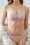 plus size slight stretch lace gather breathable padded bras_Black_Pink