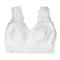 plus size stretch lace zip-up gather padded bras_Black_White