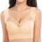 plus size stretch 4 colors cutout traceless gather padded bras_Black_Gray_Dark Blue_Beige