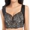 plus size stretch lace cutout traceless gather padded bras_Black